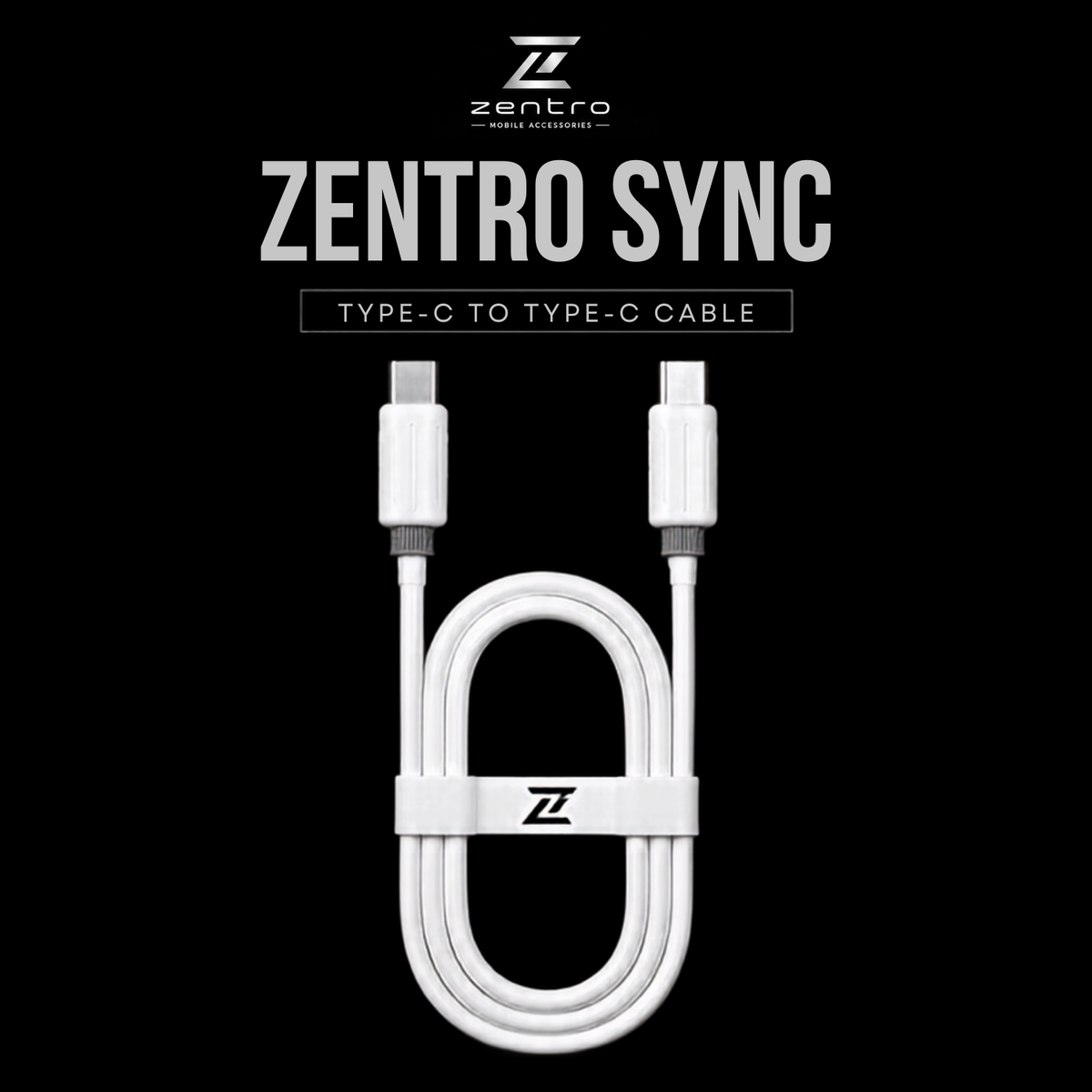 Zentro Sync Type-C to Type-C Cable | Fast Charging & Data Transfer